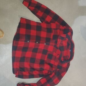 George Fleece Red and Black Plaid Shirt